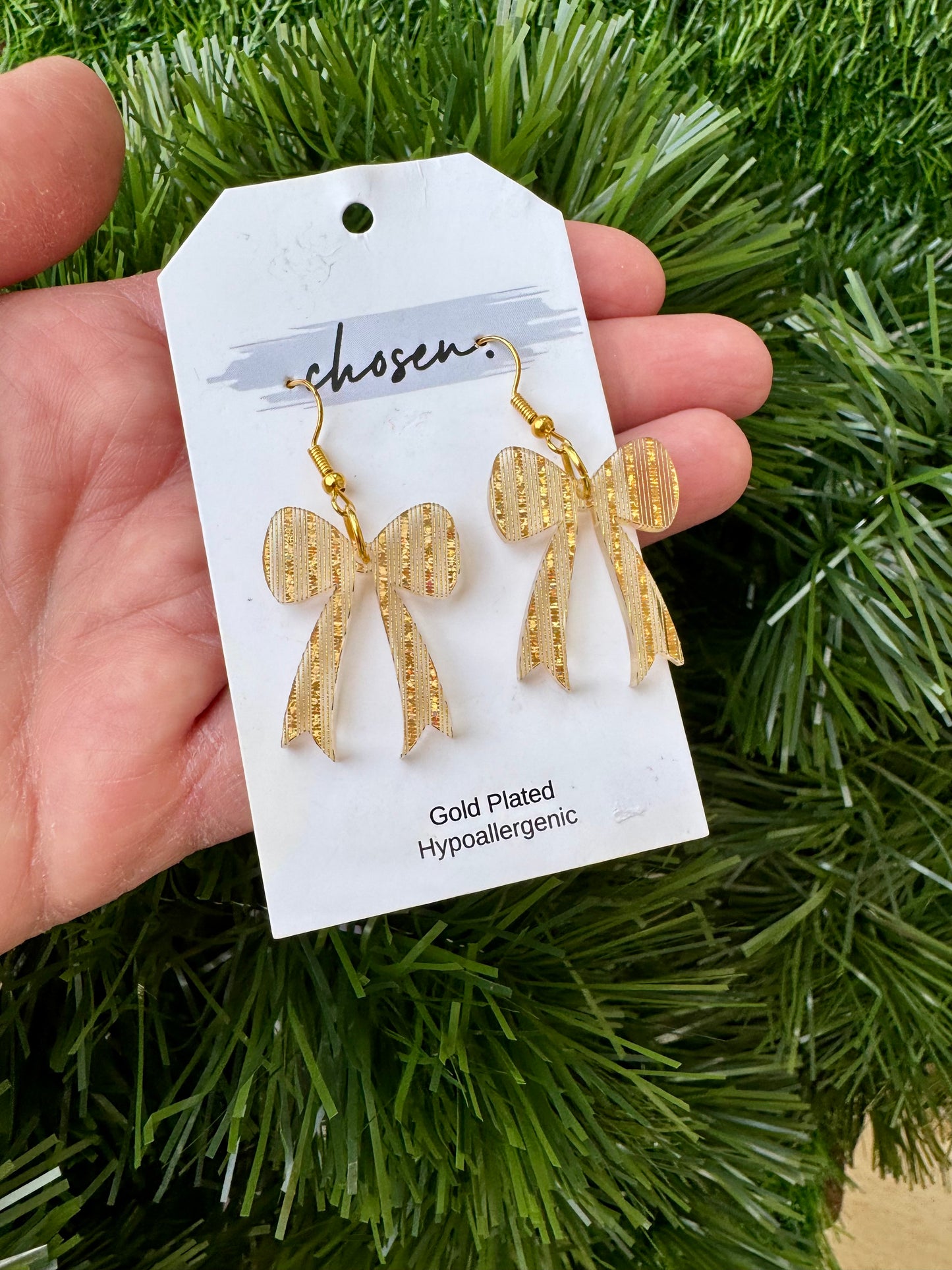 Golden Girls Bow Earrings