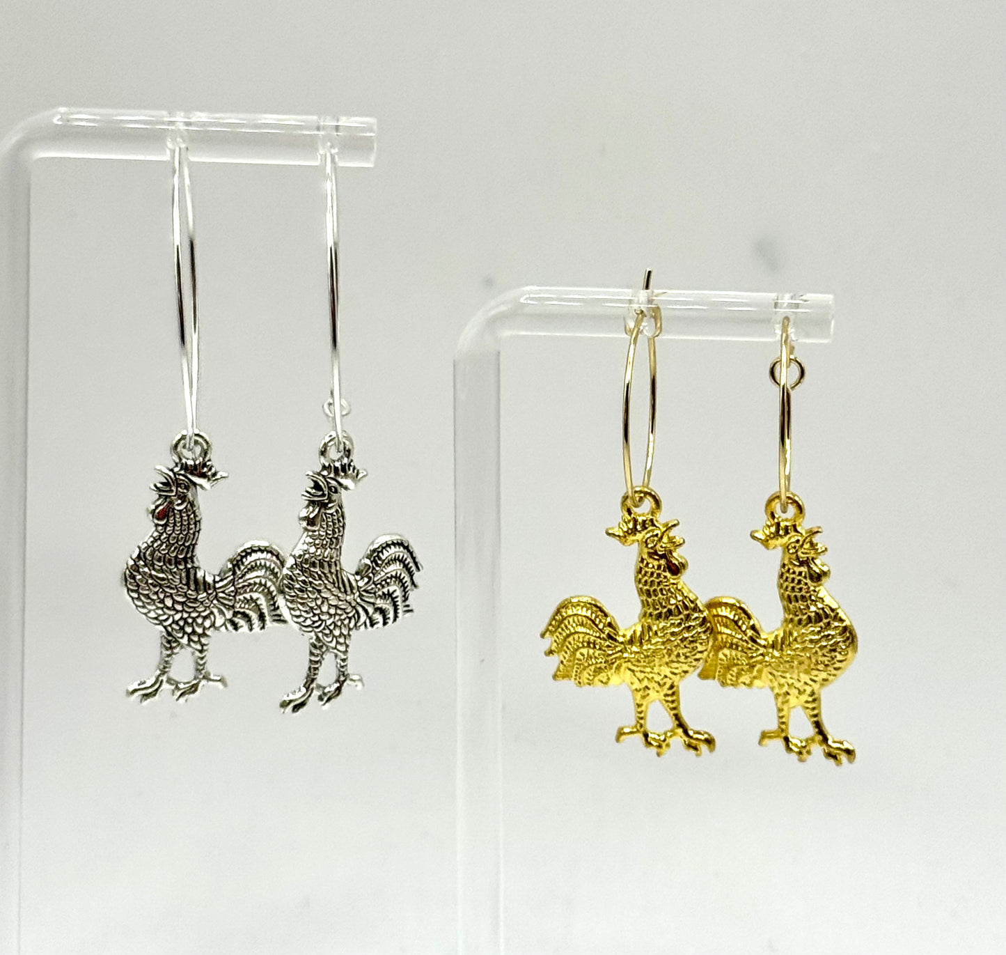 Gamecock Gold/Sterling Silver Plated Hoop Earring Collection