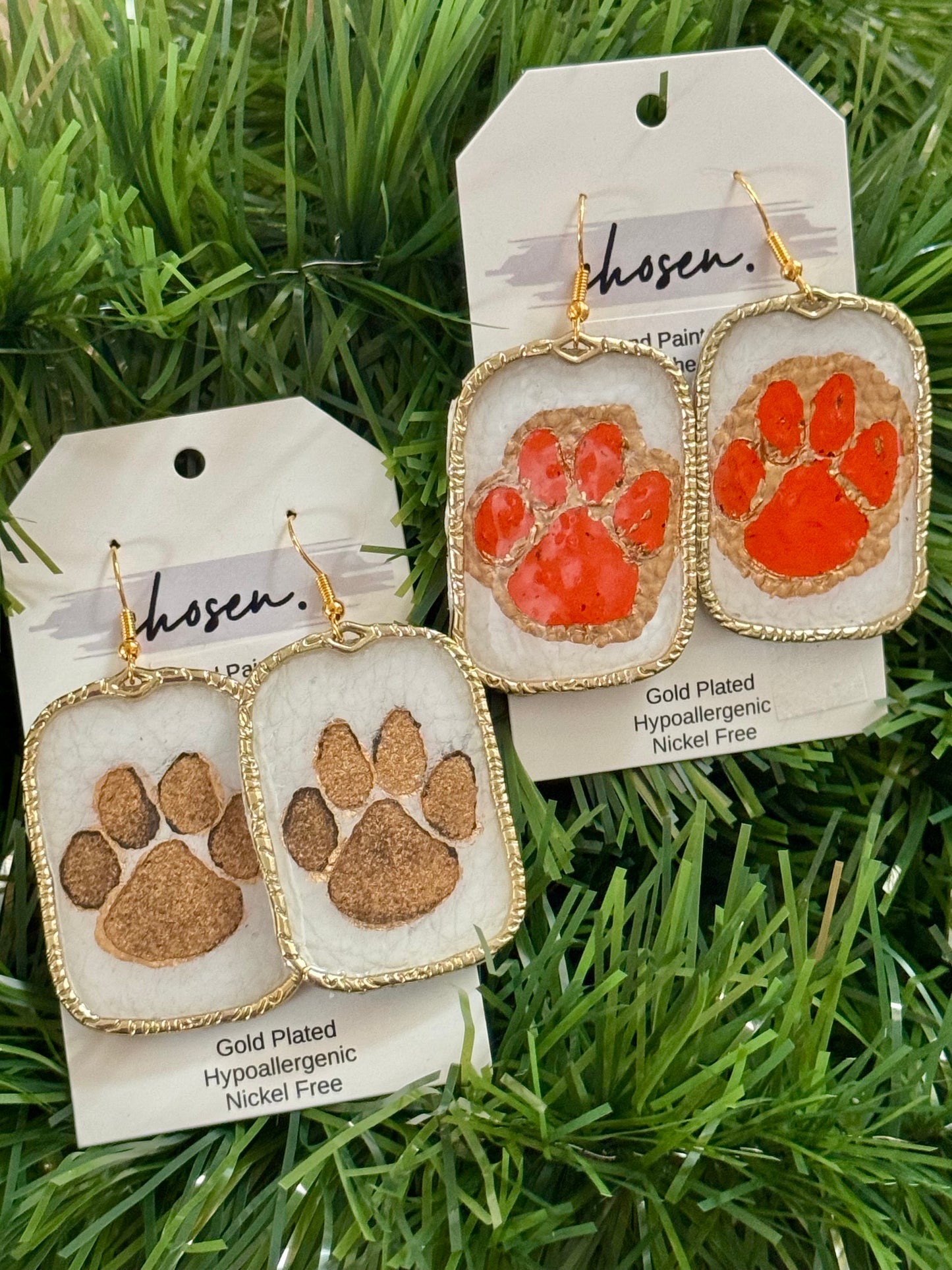 The Paw Pride Collection Hand Painted Leather Earrings