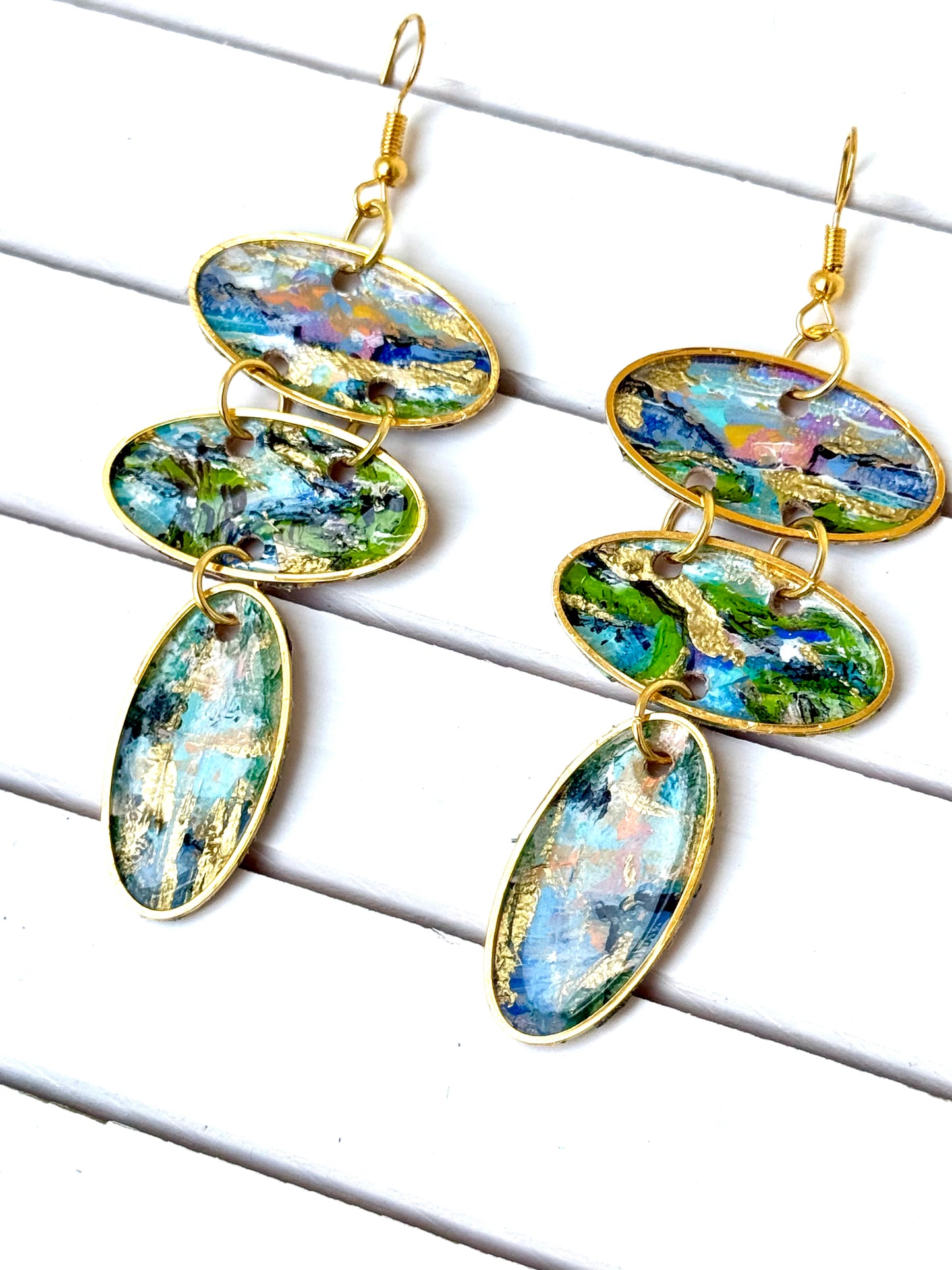 The Pawley Painted Leather Earrings