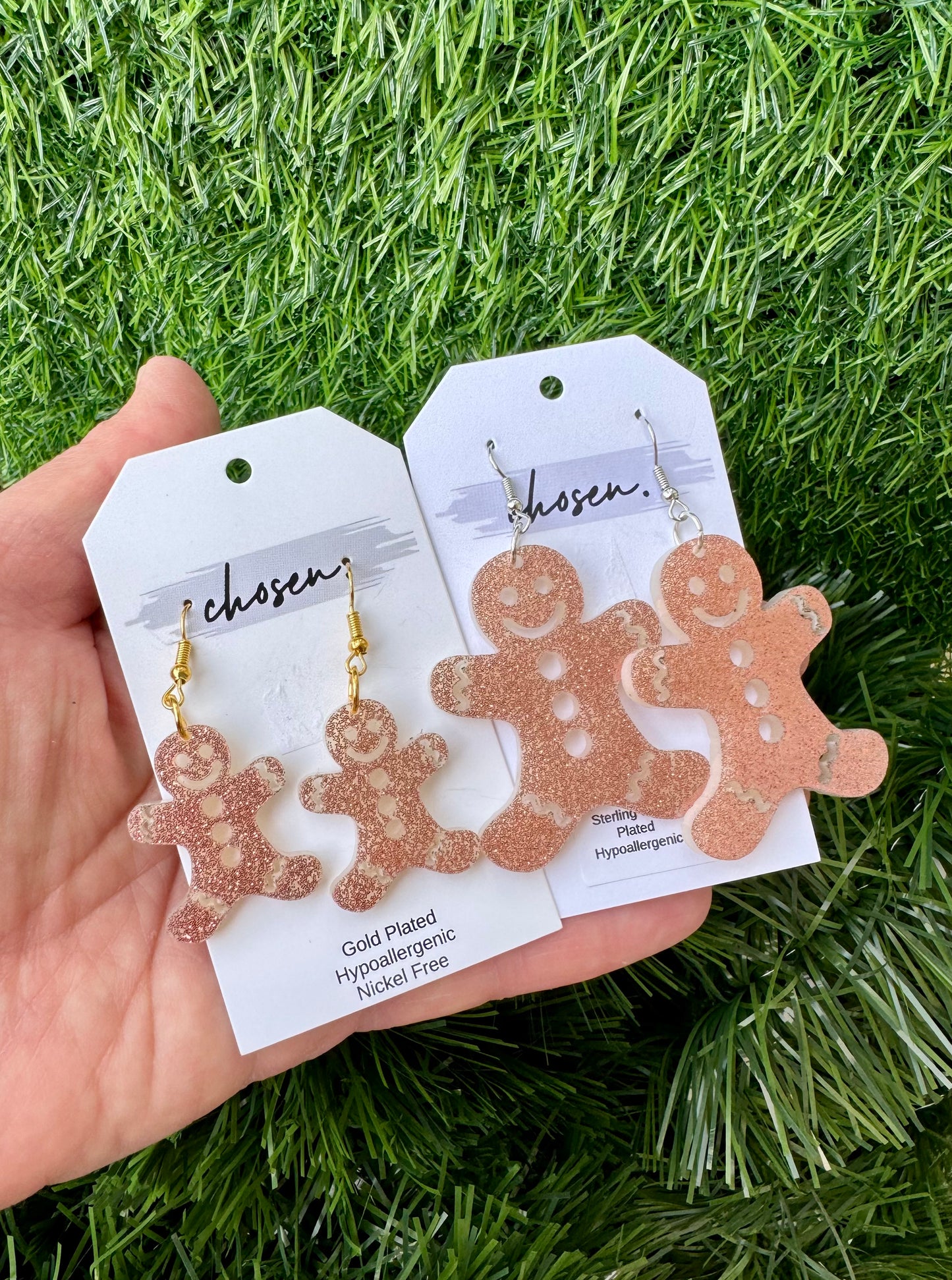 Gingerbread Man Acrylic Earrings
