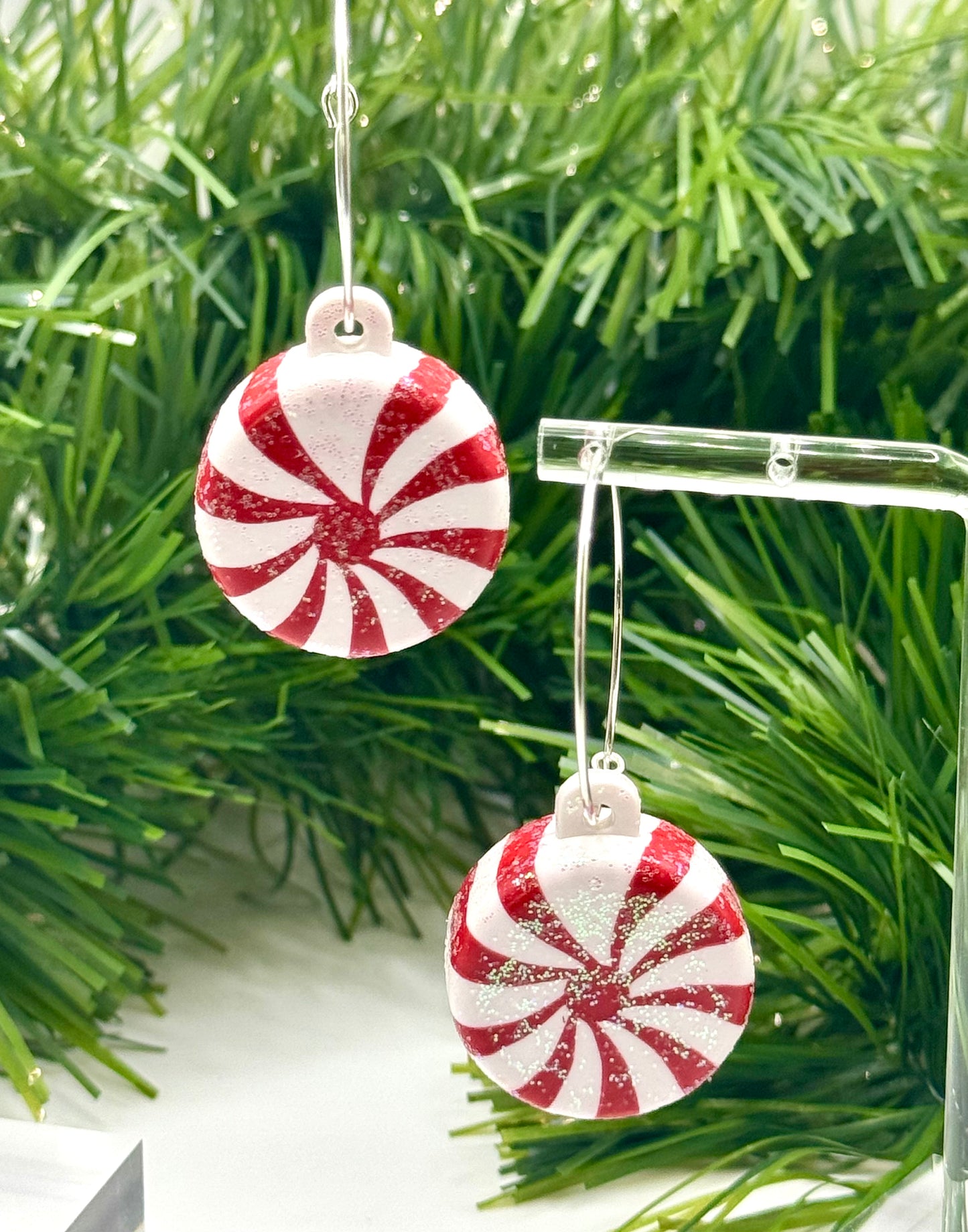 Peppermint Kisses Gold or Sterling Silver Plated Hoop Earring Collection