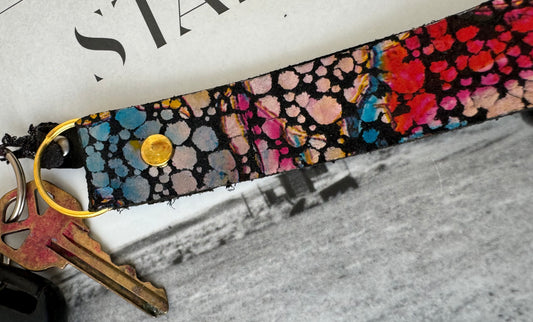 Multi Color Leather Keychain