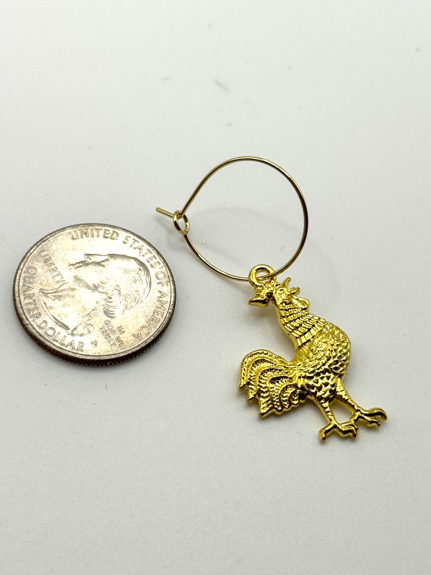 Gamecock Gold/Sterling Silver Plated Hoop Earring Collection