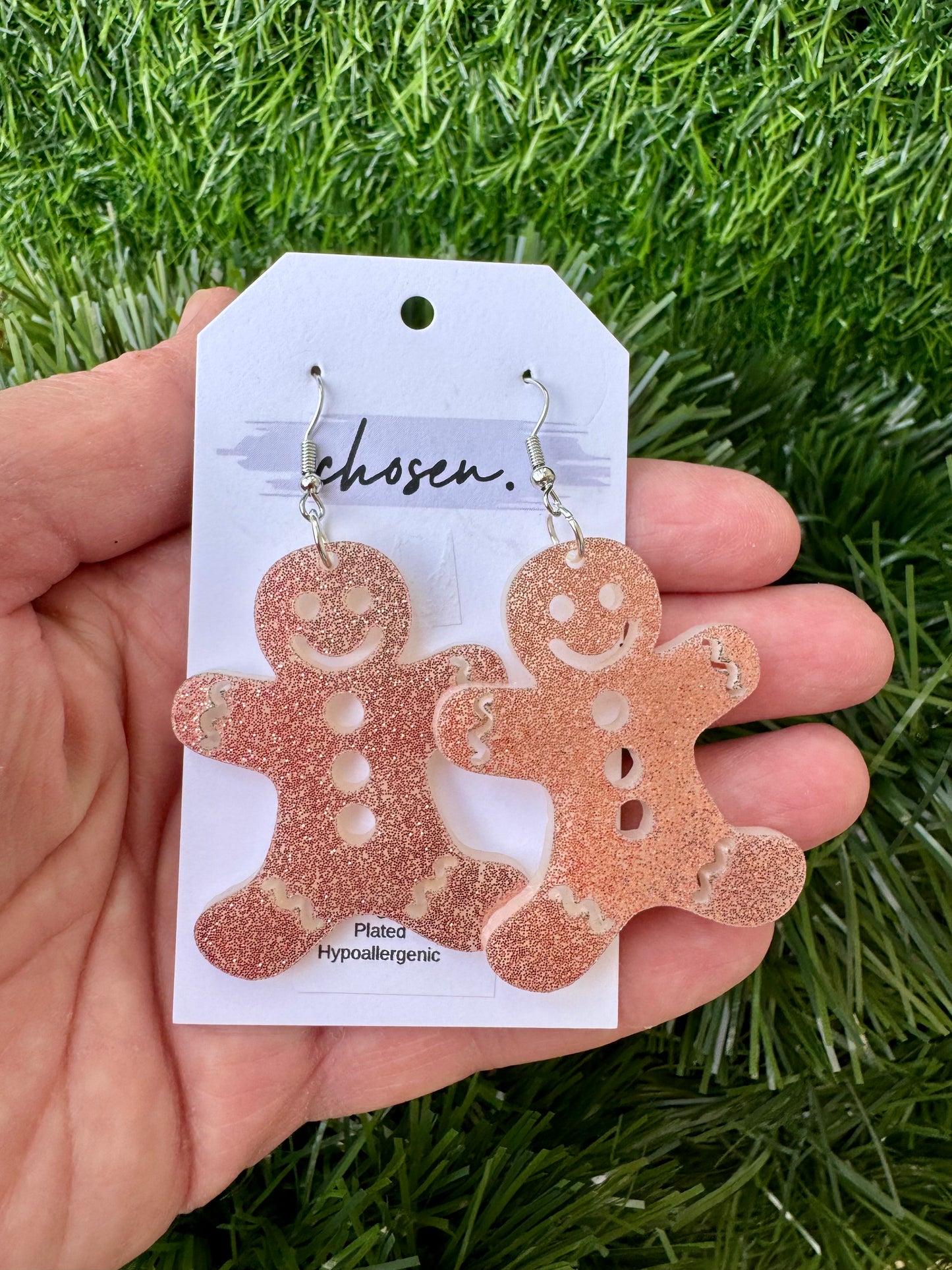 Gingerbread Man Acrylic Earrings