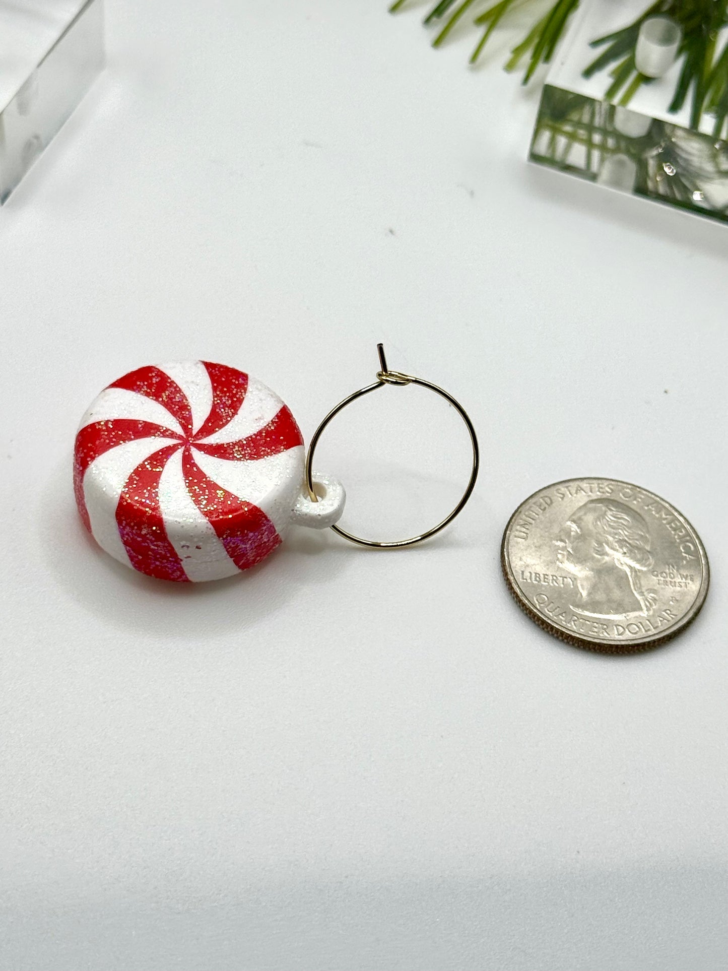 Peppermint Kisses Gold or Sterling Silver Plated Hoop Earring Collection