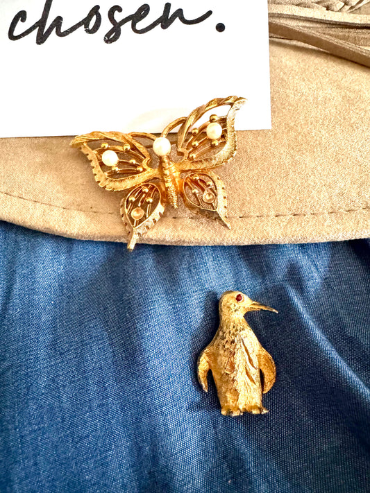 Penguin Flight Vintage Brooch Pin Collection