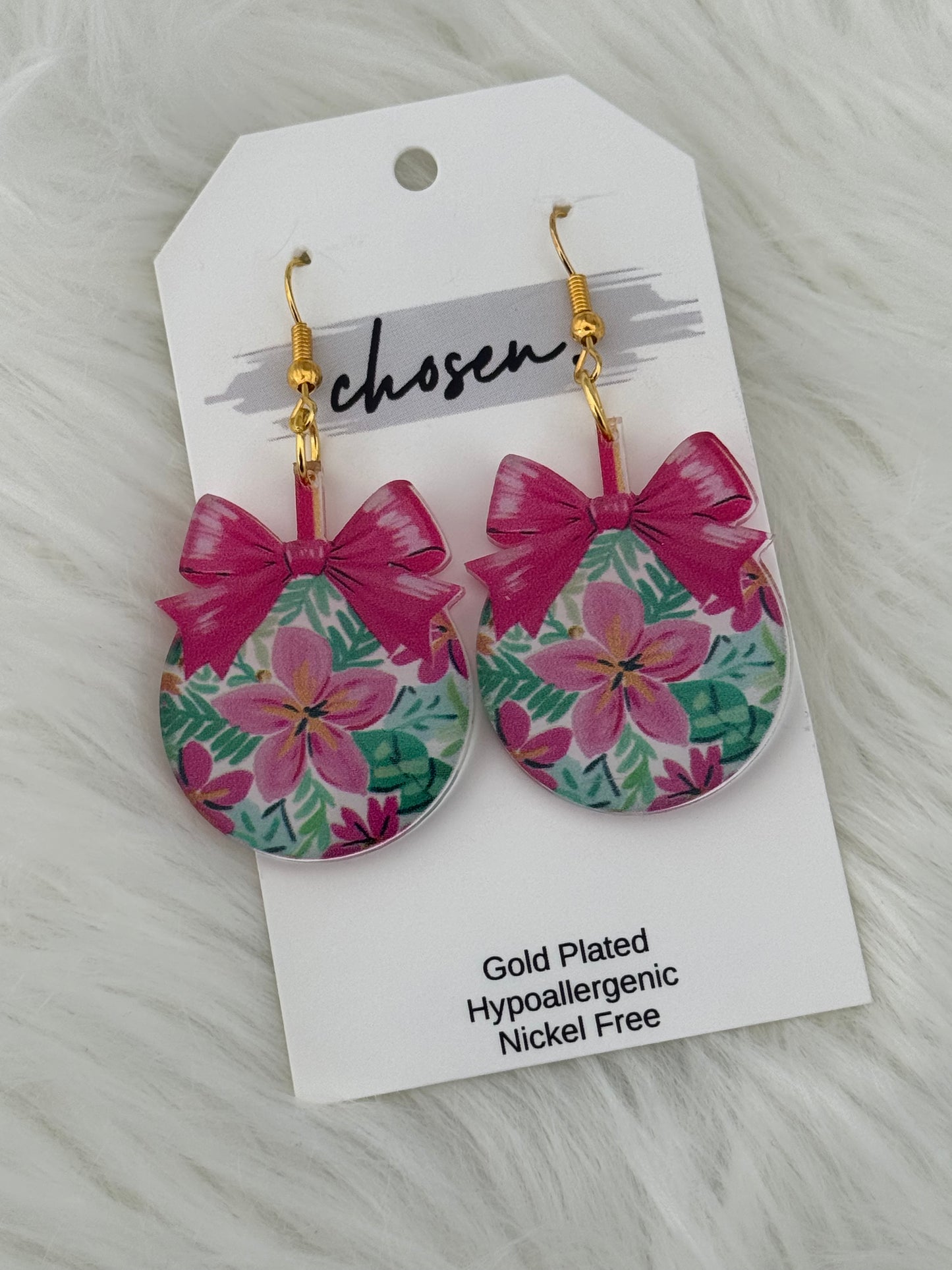 Poinsettia Christmas Ornament Earrings