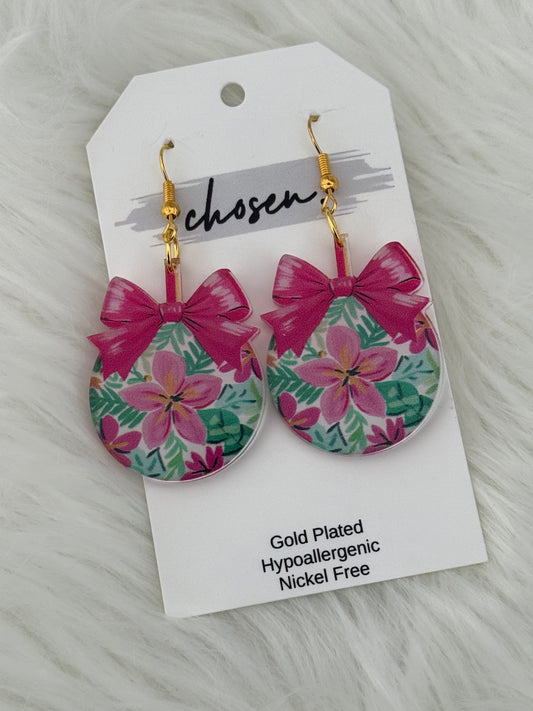 Poinsettia Christmas Ornament Earrings