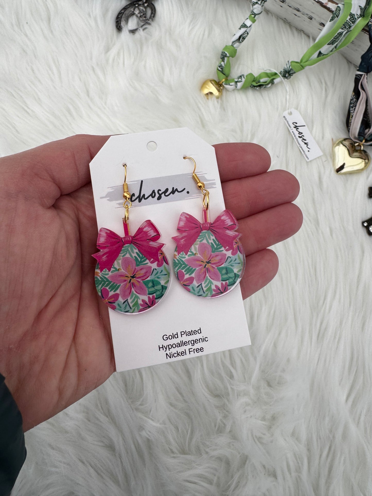 Poinsettia Christmas Ornament Earrings