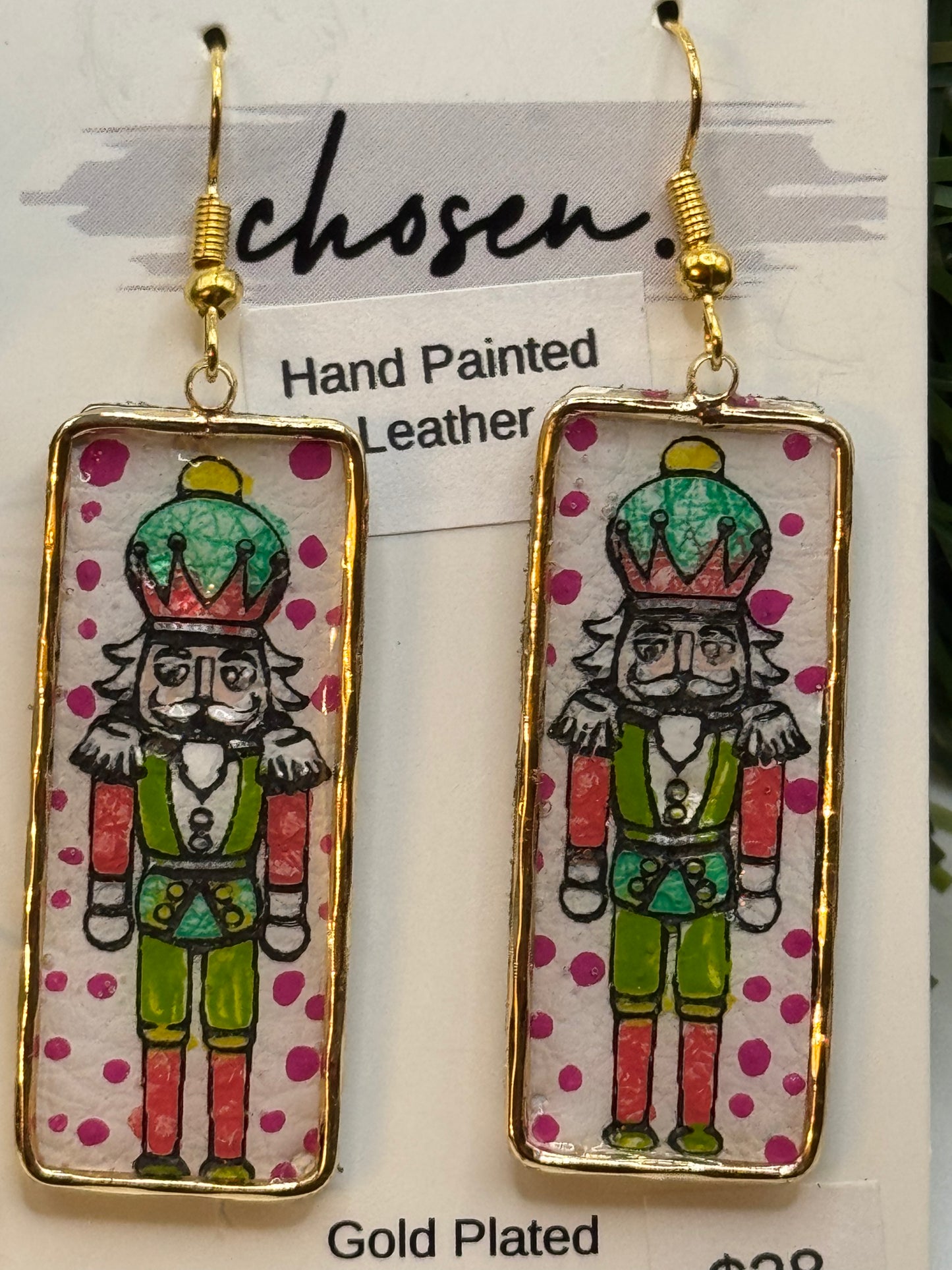 Nutcracker Hand Painted Leather Earring Collection