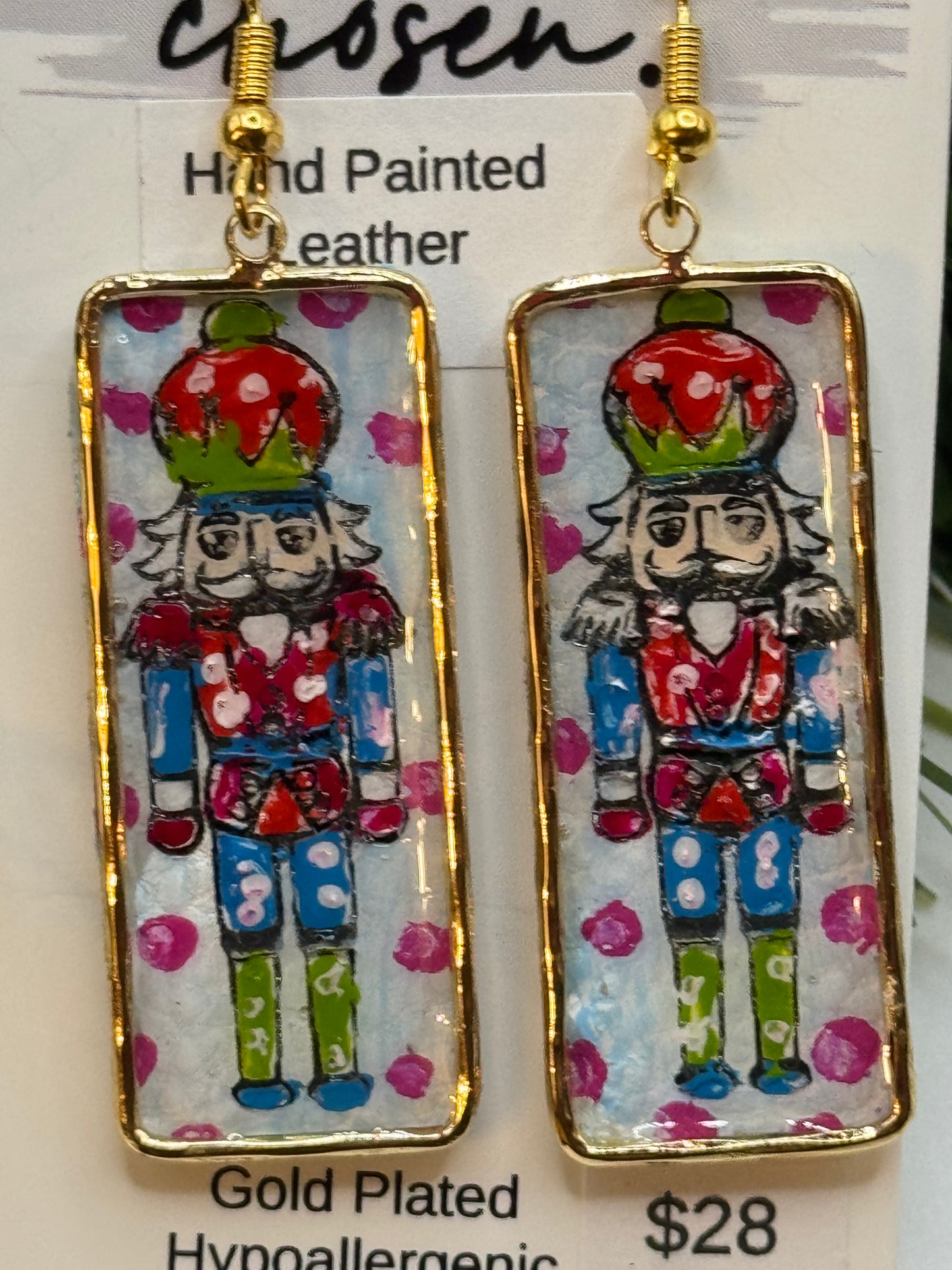Nutcracker Hand Painted Leather Earring Collection