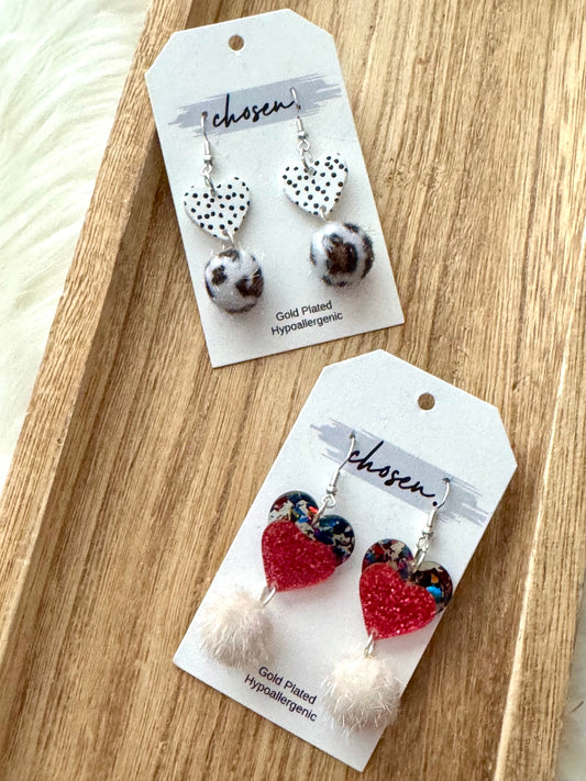 Pom Pom Hearts Earring Collection