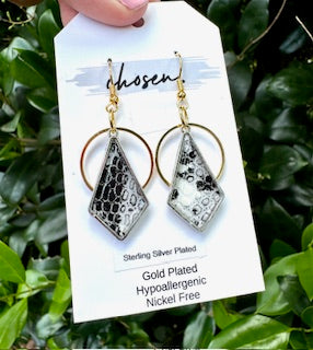 The Olivia Snake Skin Leather Earrings