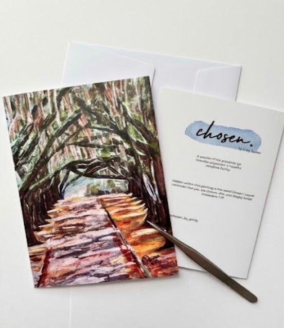 Beaufort Spanish Moss Trees Blank Greeting Card