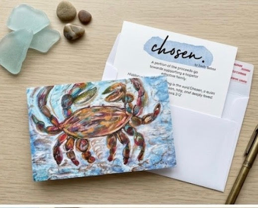 Crazy Crab Blank Greeting Card