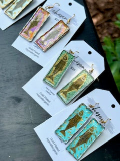 Little Fish Hand Painted Leather Earring Collection