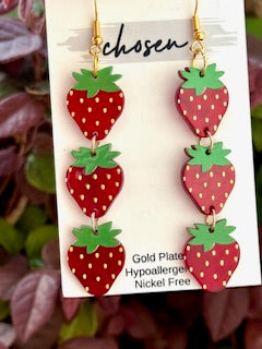 Strawberry Picking Acrylic Earrings