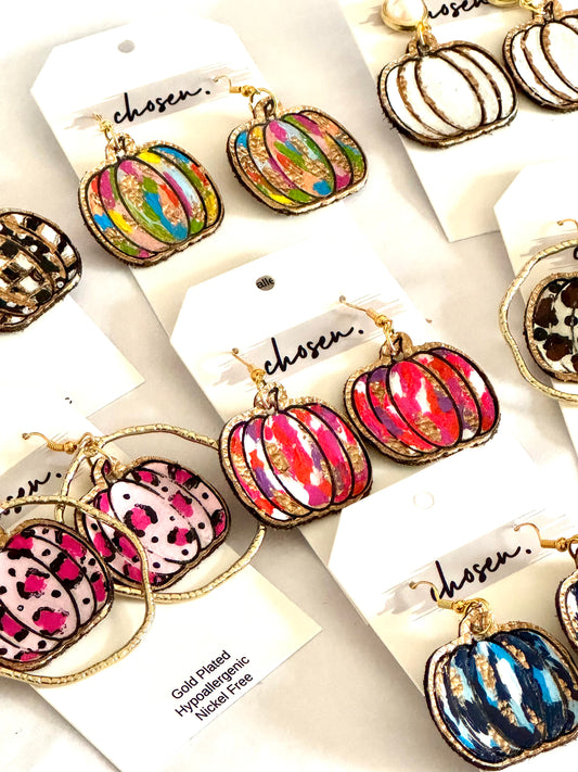 Painted Patch Hand Painted Leather Earring Collection