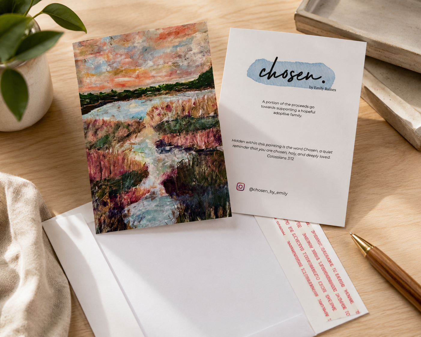 Carolina Pink Marsh Blank Greeting Card