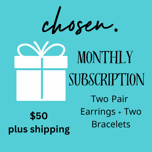 Monthly 2 Pair Earrings and 2 Bracelets Subscription